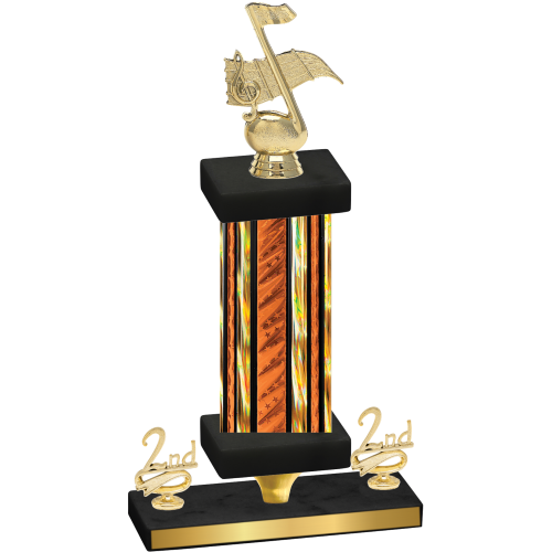 Premium Single Orange Glacier Second Place Music Trophy