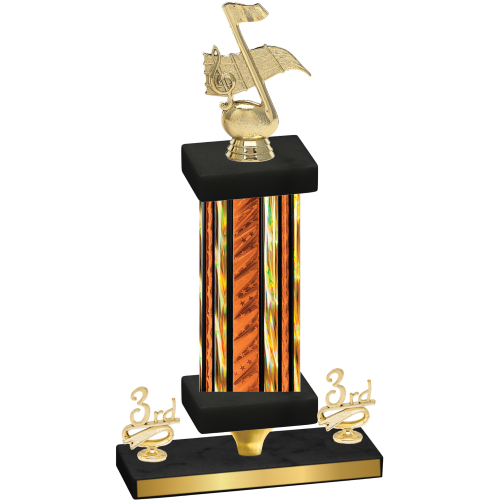 Premium Single Orange Glacier Third Place Music Trophy