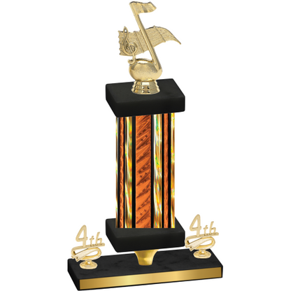 Premium Single Orange Glacier Fourth Place Music Trophy