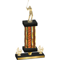 Premium Single Orange Glacier Fourth Place Golf Trophy