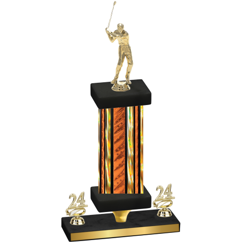 Premium Single Orange Glacier Year Golf Trophy