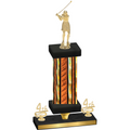 Premium Single Orange Glacier Fourth Place Golf Trophy