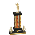 Premium Single Orange Glacier Victory Golf Trophy