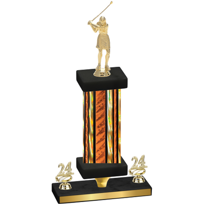 Premium Single Orange Glacier Year Golf Trophy