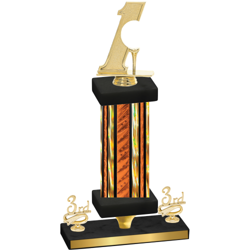Premium Single Orange Glacier Third Place Golf Trophy