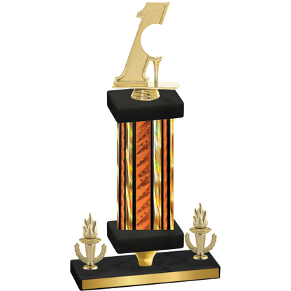 Premium Single Orange Glacier Victory Golf Trophy