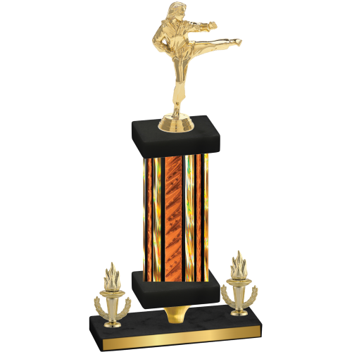 Premium Single Orange Glacier Victory Karate Trophy