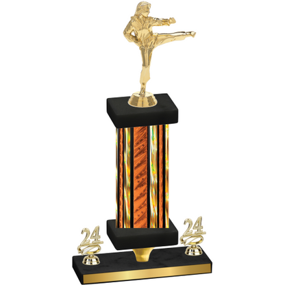 Premium Single Orange Glacier Year Karate Trophy