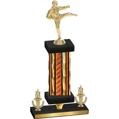 Premium Single Orange Glacier Victory Karate Trophy