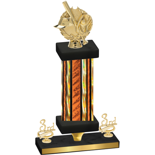 Premium Single Orange Glacier Third Place Baseball Trophy