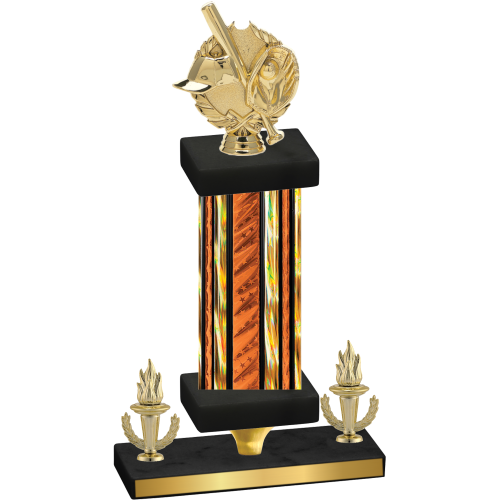 Premium Single Orange Glacier Victory Baseball Trophy