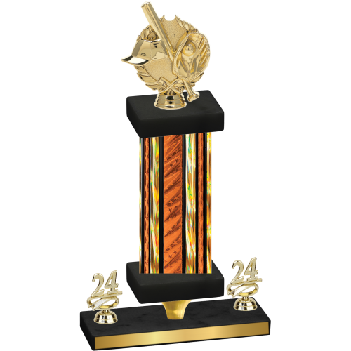 Premium Single Orange Glacier Year Baseball Trophy