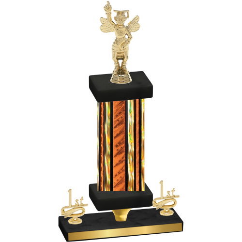 Premium Single Orange Glacier First Place Academics Trophy