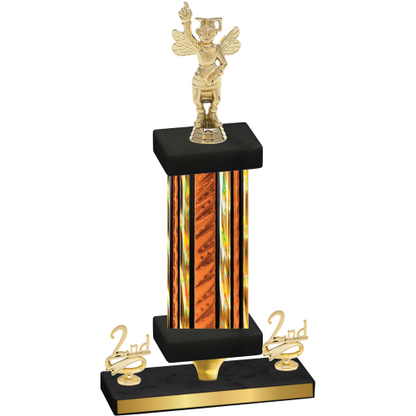 Premium Single Orange Glacier Second Place Academics Trophy