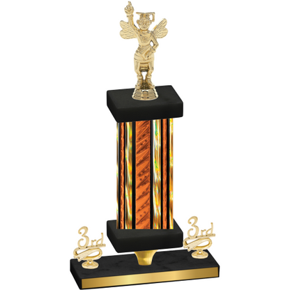 Premium Single Orange Glacier Third Place Academics Trophy