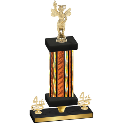 Premium Single Orange Glacier Fourth Place Academics Trophy