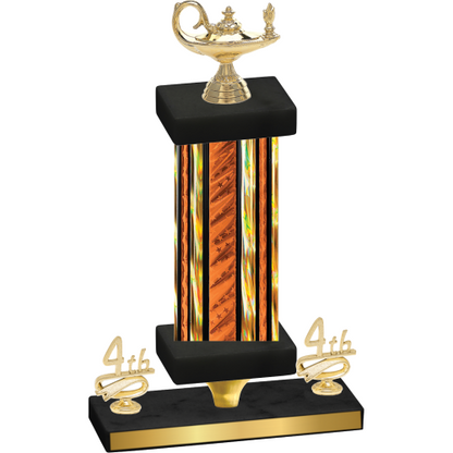 Premium Single Orange Glacier Fourth Place Academics Trophy
