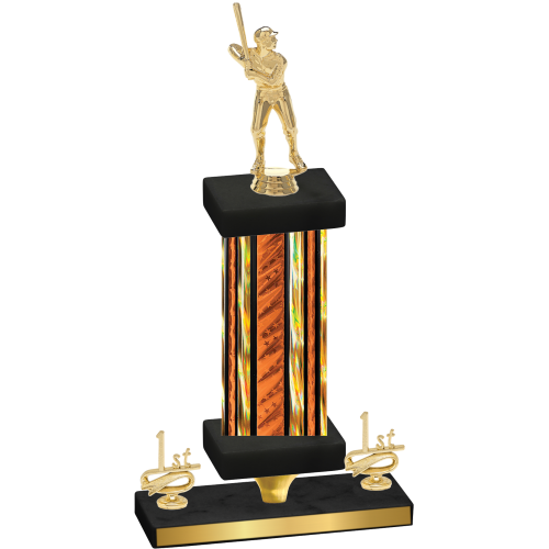 Premium Single Orange Glacier First Place Baseball Trophy