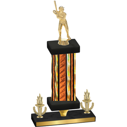 Premium Single Orange Glacier Victory Baseball Trophy