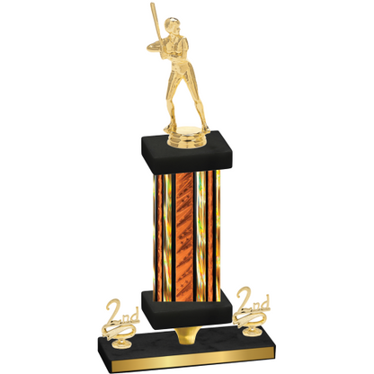 Premium Single Orange Glacier Second Place Softball Trophy