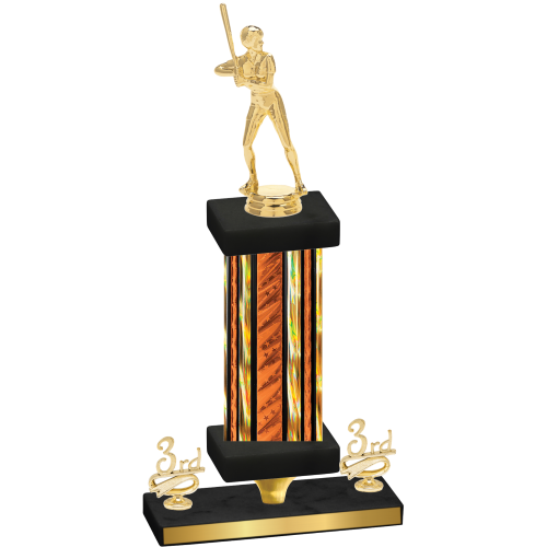 Premium Single Orange Glacier Third Place Softball Trophy