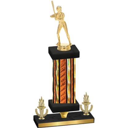 Premium Single Orange Glacier Victory Softball Trophy