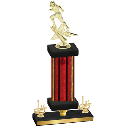 Premium Single Red Glacier First Place Football Trophy