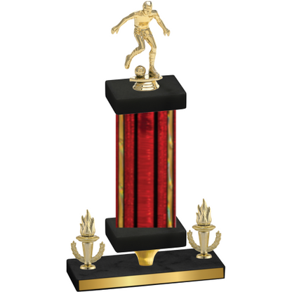 Premium Single Red Glacier Victory Soccer Trophy