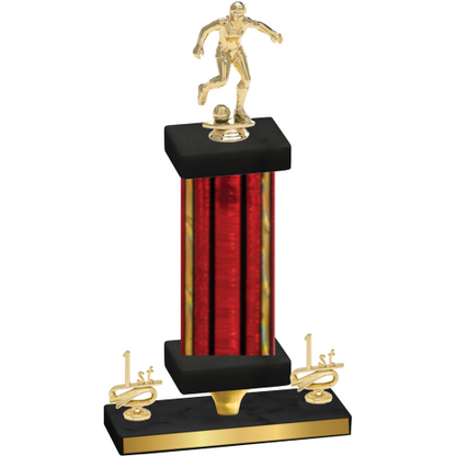 Premium Single Red Glacier First Place Soccer Trophy