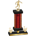 Premium Single Red Glacier Second Place Soccer Trophy