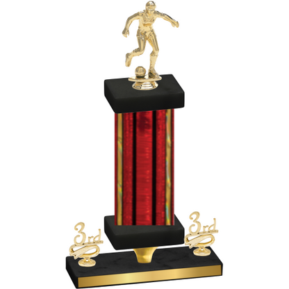 Premium Single Red Glacier Third Place Soccer Trophy