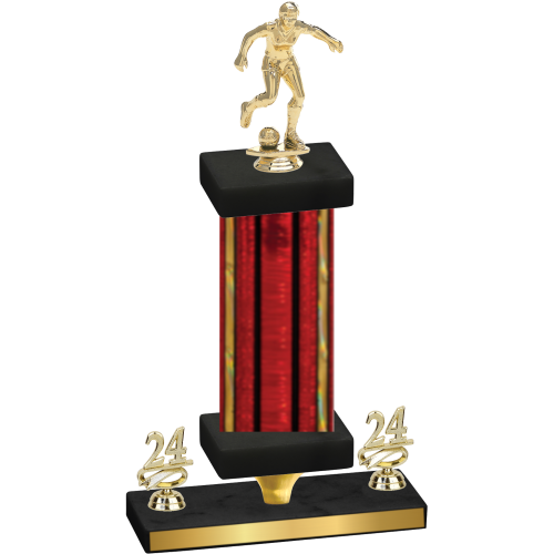 Premium Single Red Glacier Year Soccer Trophy