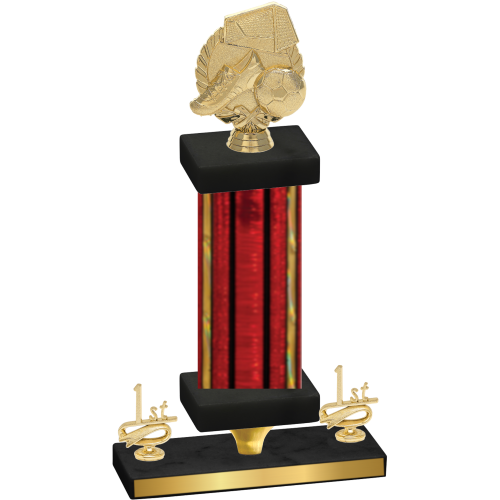 Premium Single Red Glacier First Place Soccer Trophy