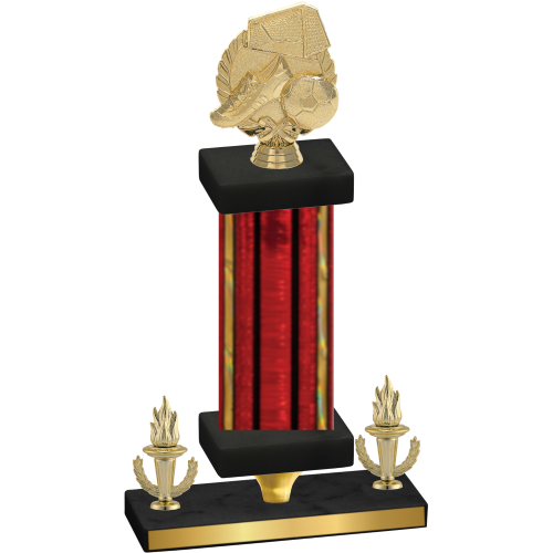 Premium Single Red Glacier Victory Soccer Trophy