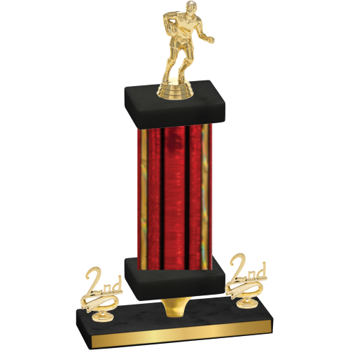 Premium Single Red Glacier Second Place Rugby Trophy