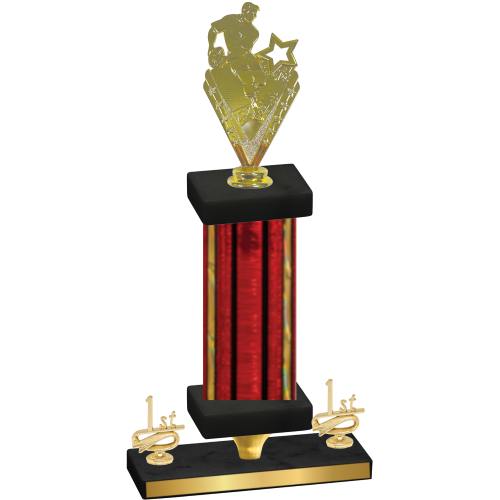 Premium Single Red Glacier First Place Rugby Trophy