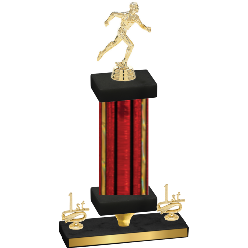 Premium Single Red Glacier First Place Running Trophy