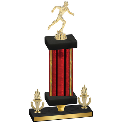 Premium Single Red Glacier Victory Running Trophy