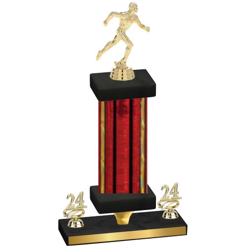 Premium Single Red Glacier Year Running Trophy