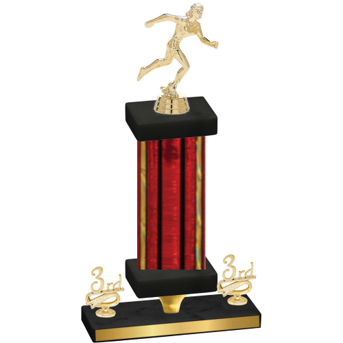 Premium Single Red Glacier Third Place Running Trophy