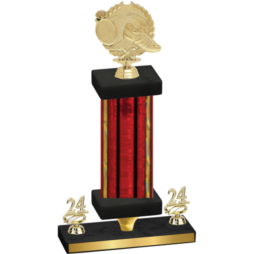 Premium Single Red Glacier Year Running Trophy