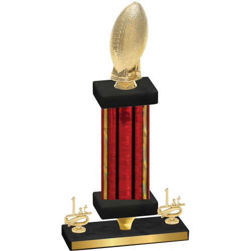 Premium Single Red Glacier First Place Football Trophy