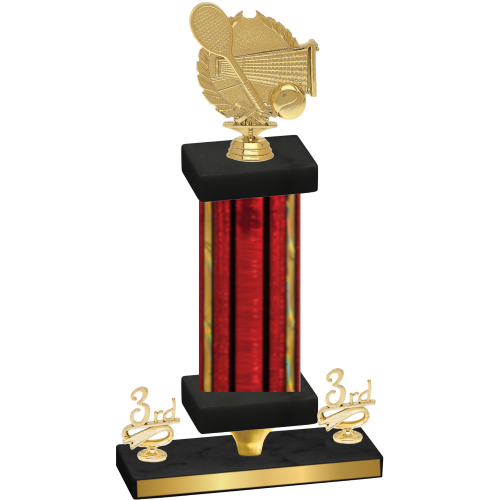 Premium Single Red Glacier Third Place Tennis Trophy