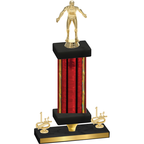 Premium Single Red Glacier First Place Wrestling Trophy