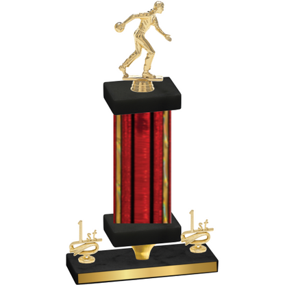 Premium Single Red Glacier First Place Bowling Trophy