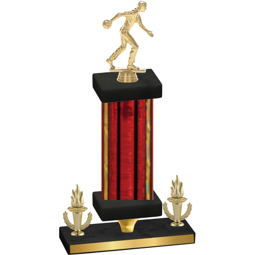 Premium Single Red Glacier Victory Bowling Trophy