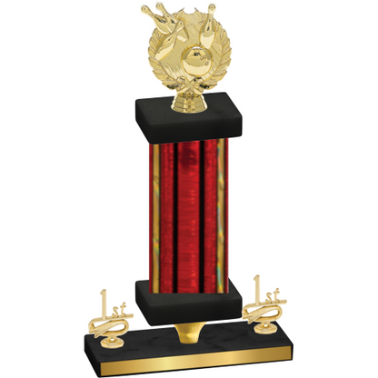 Premium Single Red Glacier First Place Bowling Trophy