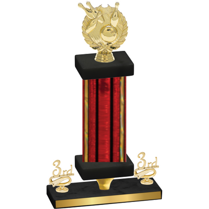 Premium Single Red Glacier Third Place Bowling Trophy