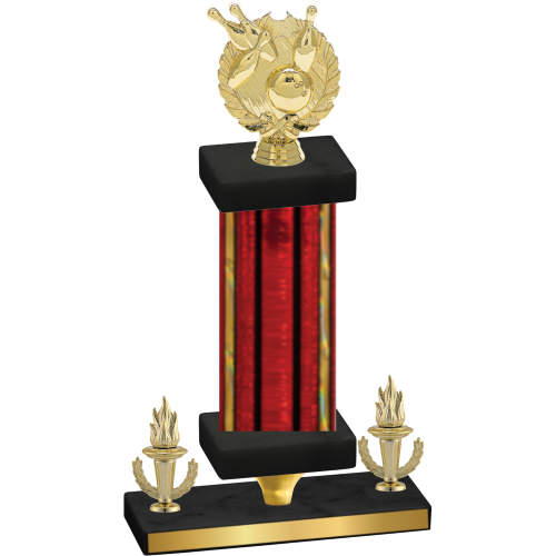 Premium Single Red Glacier Victory Bowling Trophy