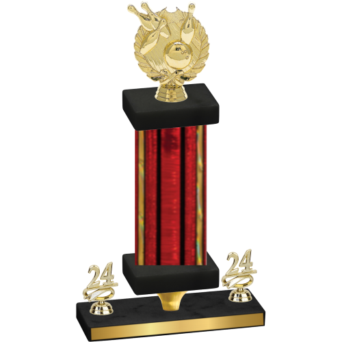 Premium Single Red Glacier Year Bowling Trophy